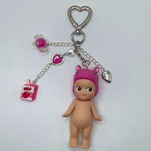 Pink Hippo Sonny Angel keychain